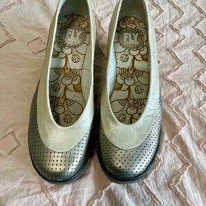 Fly London Women's Metallic Silver Loafers